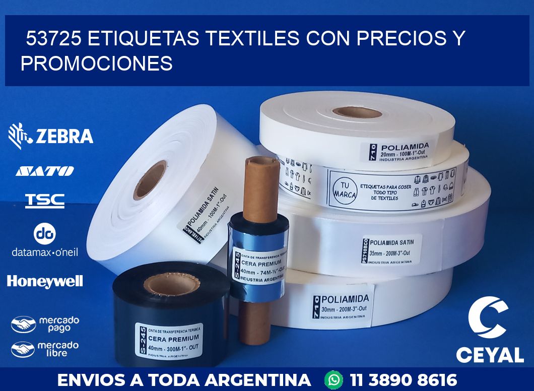 53725 ETIQUETAS TEXTILES CON PRECIOS Y PROMOCIONES