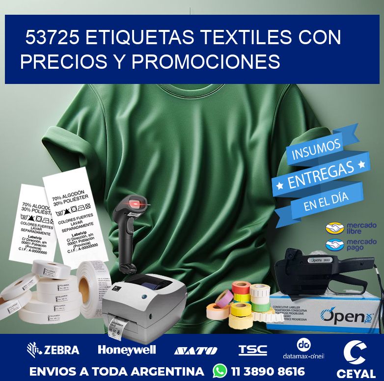 53725 ETIQUETAS TEXTILES CON PRECIOS Y PROMOCIONES