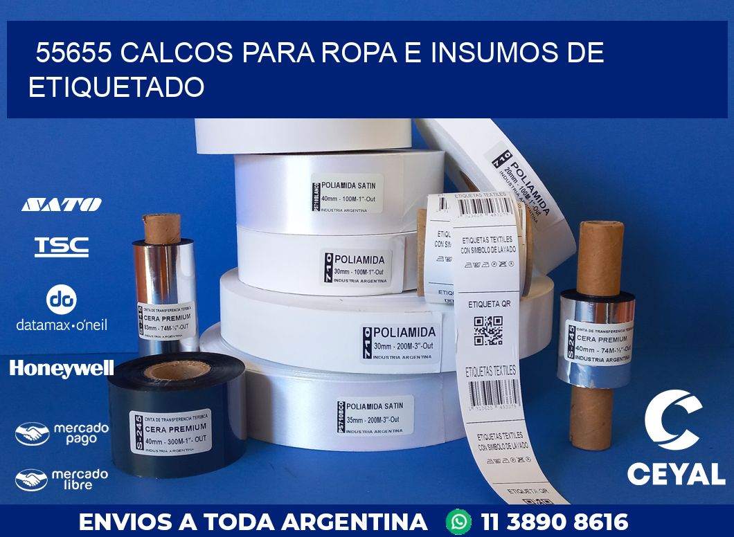 55655 CALCOS PARA ROPA E INSUMOS DE ETIQUETADO