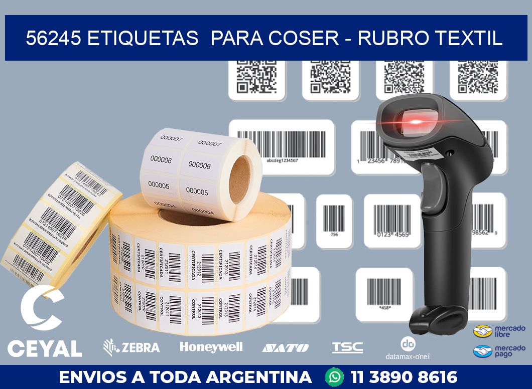 56245 ETIQUETAS  PARA COSER - RUBRO TEXTIL