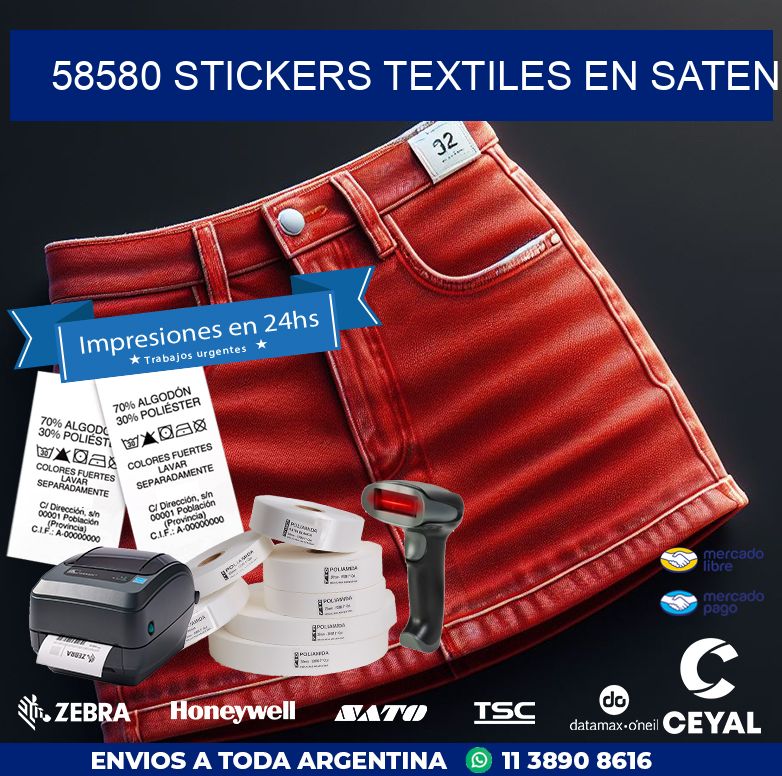 58580 STICKERS TEXTILES EN SATEN
