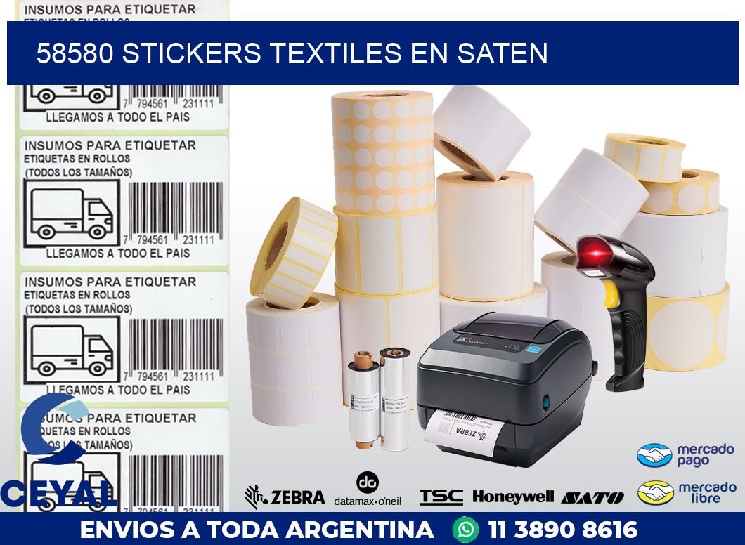 58580 STICKERS TEXTILES EN SATEN