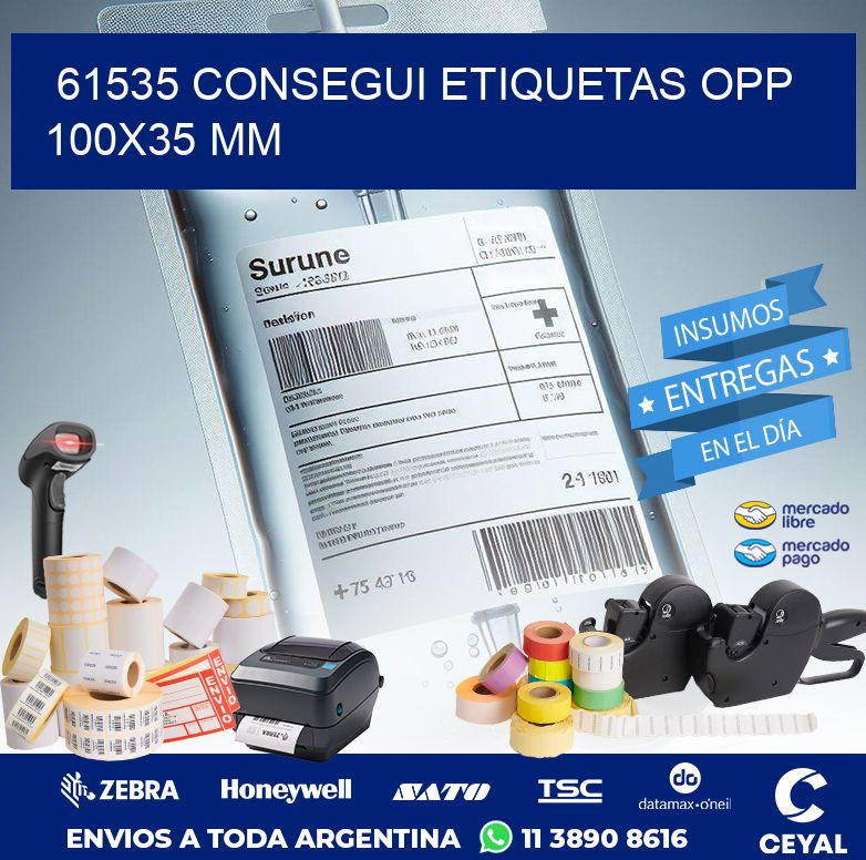 61535 CONSEGUI ETIQUETAS OPP 100X35 MM