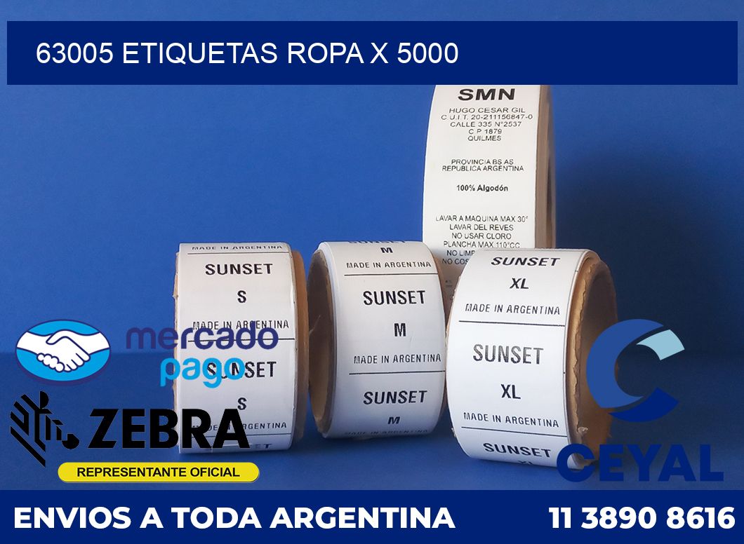 63005 ETIQUETAS ROPA X 5000