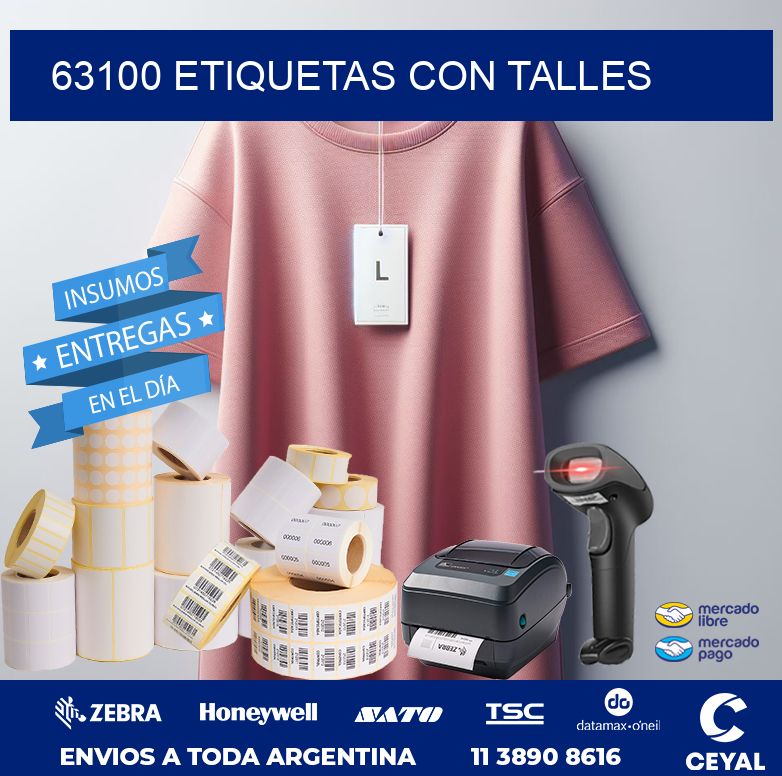 63100 ETIQUETAS CON TALLES