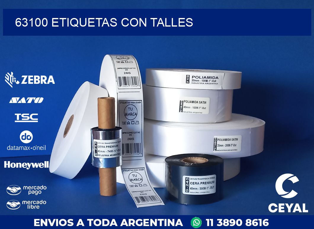 63100 ETIQUETAS CON TALLES