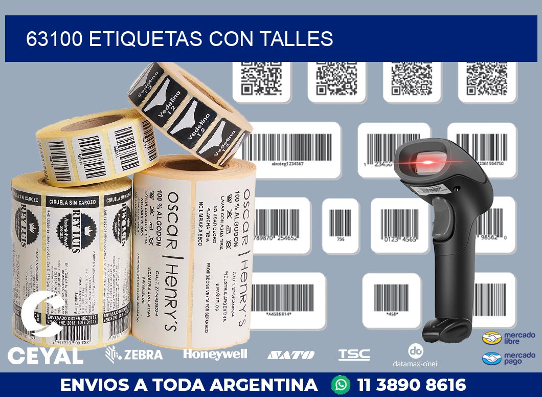63100 ETIQUETAS CON TALLES
