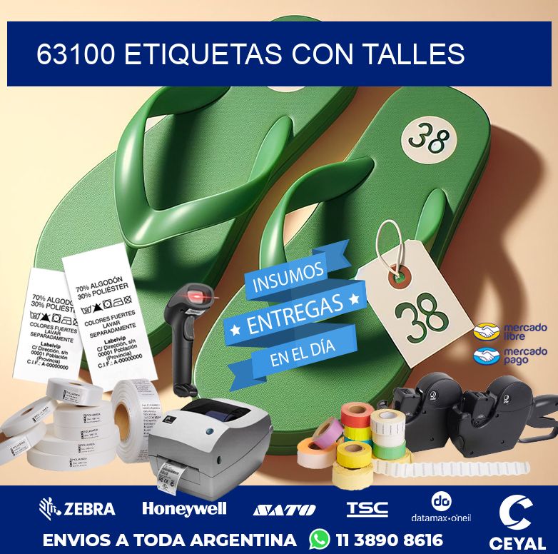 63100 ETIQUETAS CON TALLES