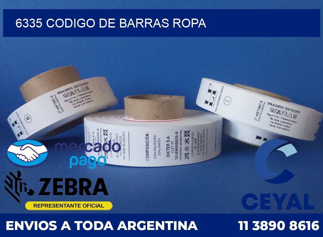 6335 CODIGO DE BARRAS ROPA