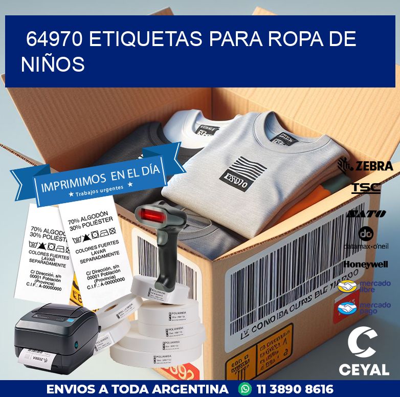 64970 ETIQUETAS PARA ROPA DE NIÑOS