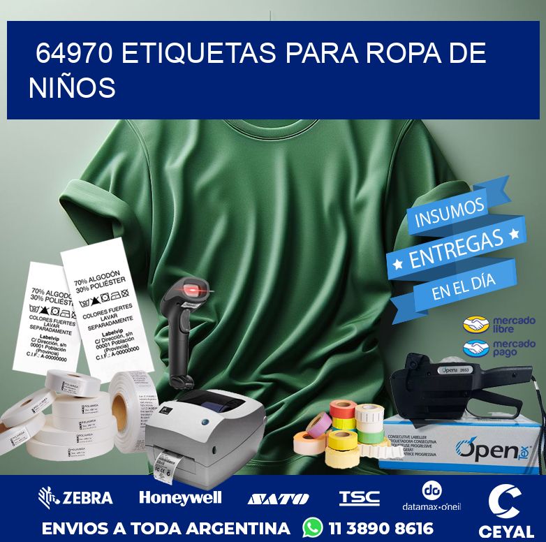 64970 ETIQUETAS PARA ROPA DE NIÑOS