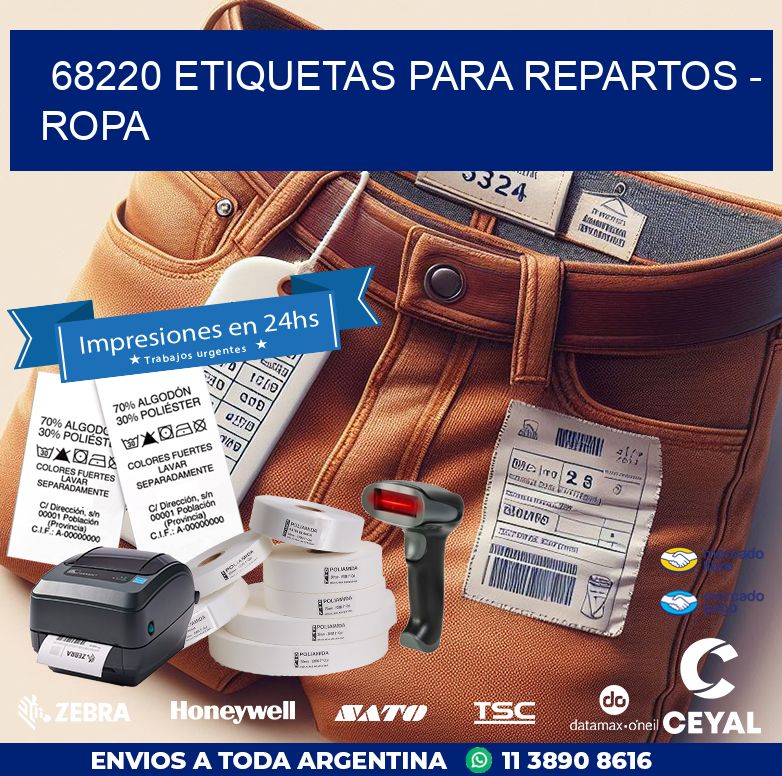 68220 ETIQUETAS PARA REPARTOS - ROPA