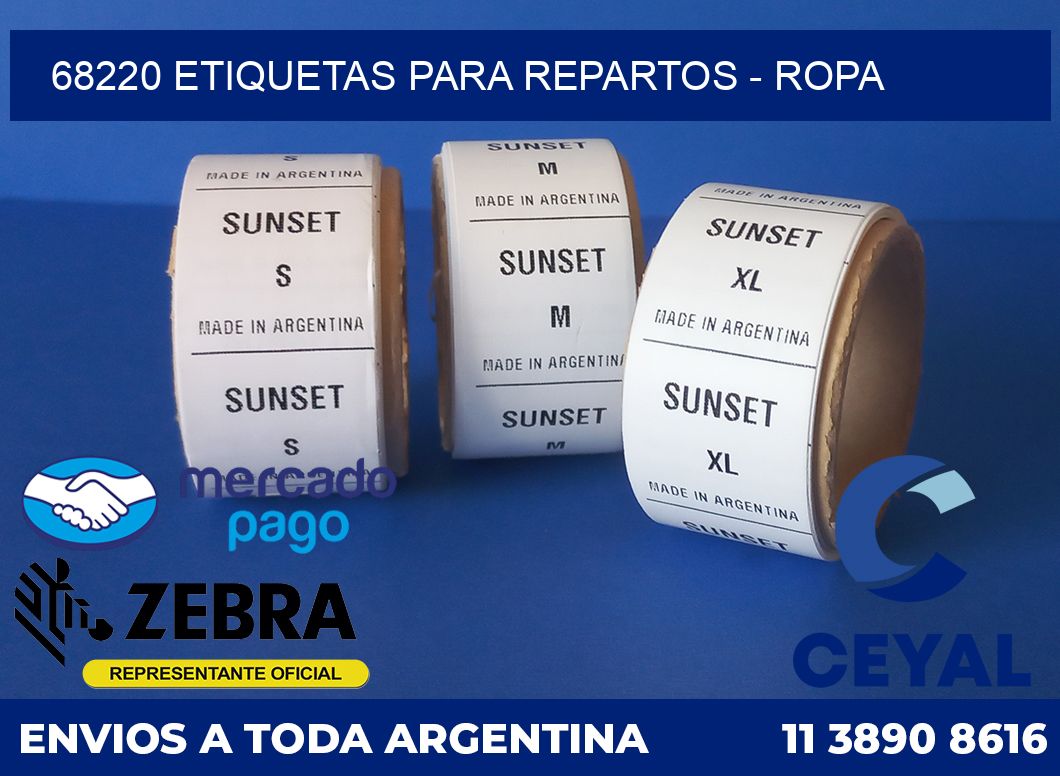 68220 ETIQUETAS PARA REPARTOS - ROPA