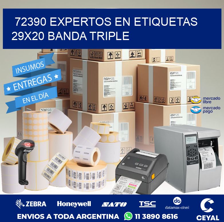 72390 EXPERTOS EN ETIQUETAS 29X20 BANDA TRIPLE