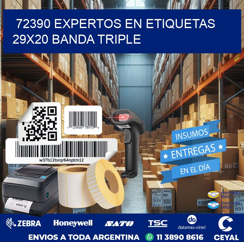 72390 EXPERTOS EN ETIQUETAS 29X20 BANDA TRIPLE