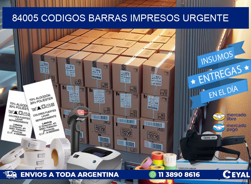 84005 CODIGOS BARRAS IMPRESOS URGENTE