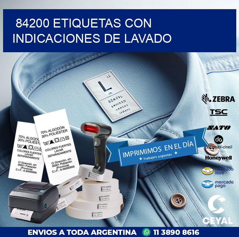 84200 ETIQUETAS CON INDICACIONES DE LAVADO