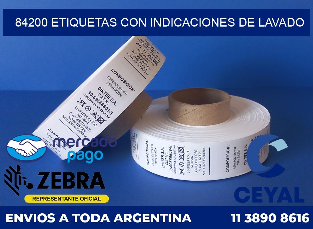 84200 ETIQUETAS CON INDICACIONES DE LAVADO