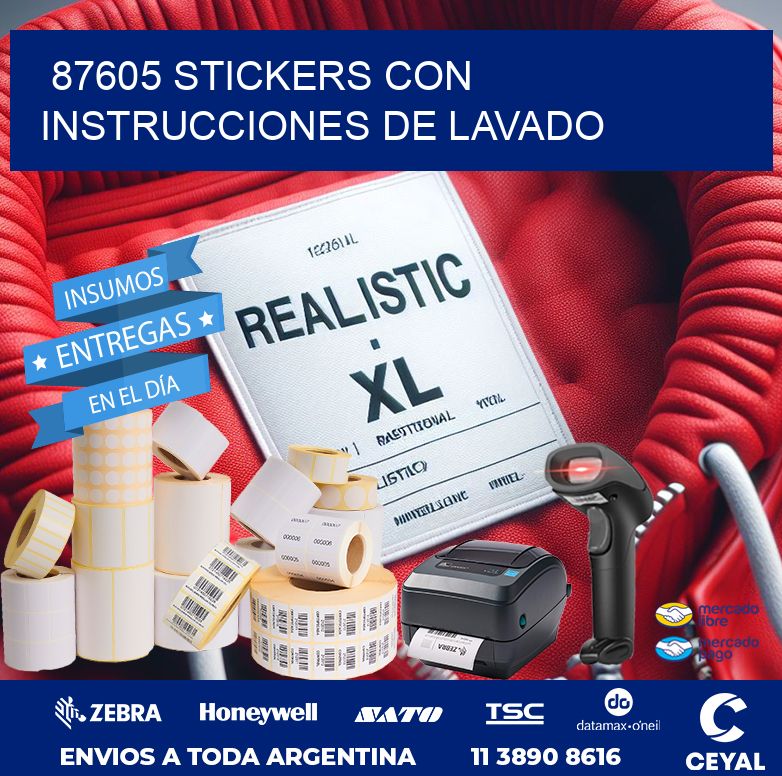 87605 STICKERS CON INSTRUCCIONES DE LAVADO