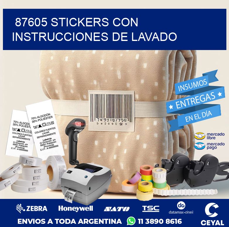 87605 STICKERS CON INSTRUCCIONES DE LAVADO