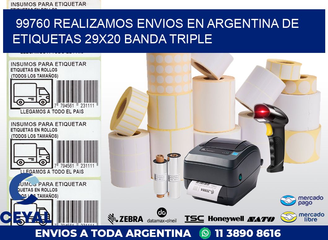 99760 REALIZAMOS ENVIOS EN ARGENTINA DE ETIQUETAS 29X20 BANDA TRIPLE