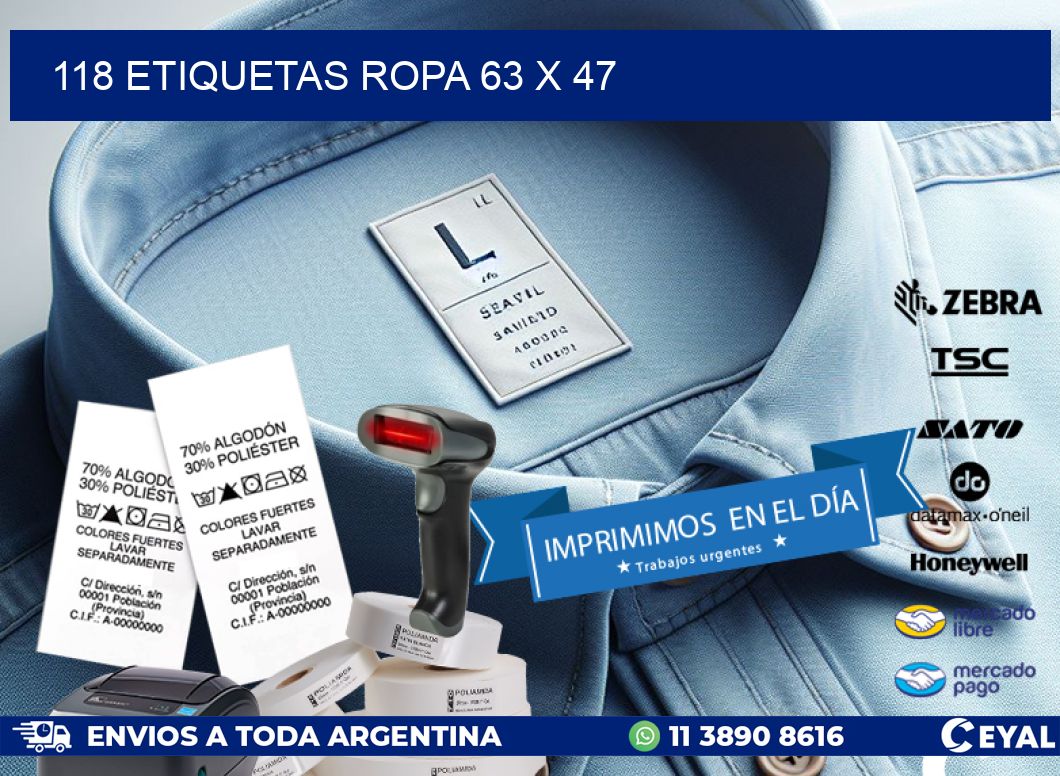 118 ETIQUETAS ROPA 63 x 47