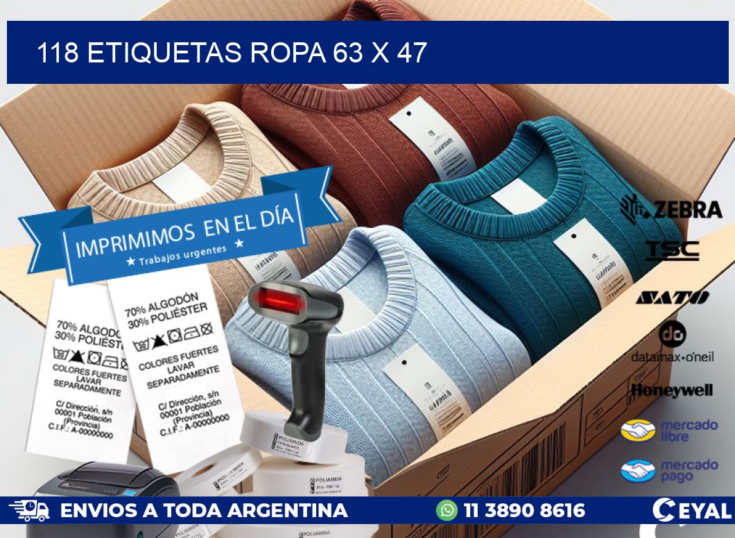 118 ETIQUETAS ROPA 63 x 47