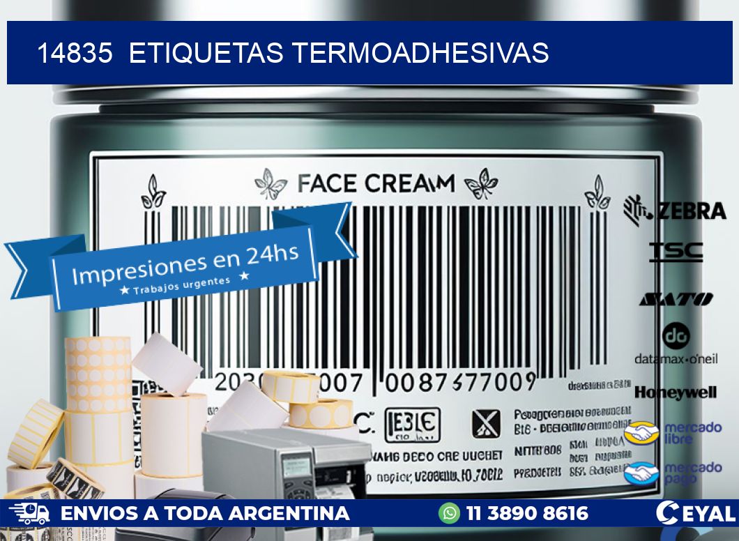14835  ETIQUETAS TERMOADHESIVAS