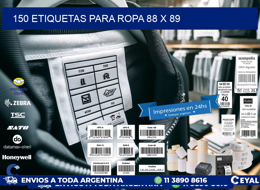 150 ETIQUETAS PARA ROPA 88 x 89