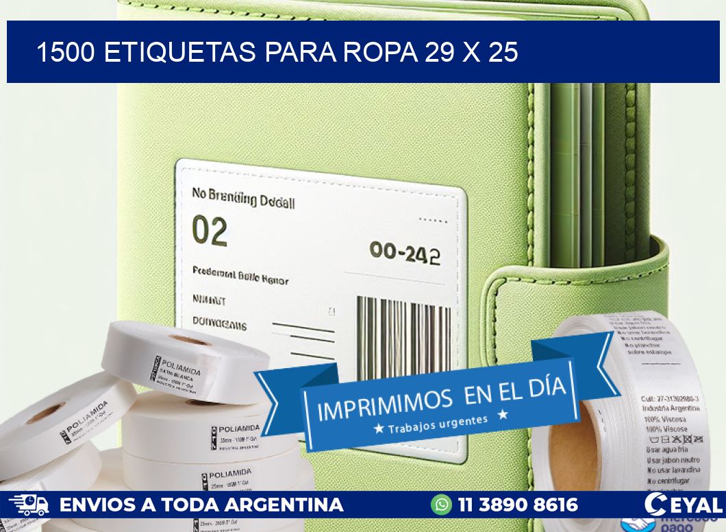 1500 ETIQUETAS PARA ROPA 29 x 25