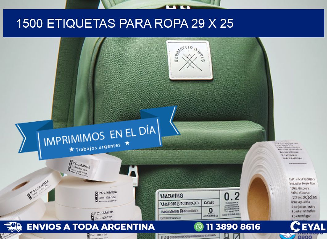 1500 ETIQUETAS PARA ROPA 29 x 25