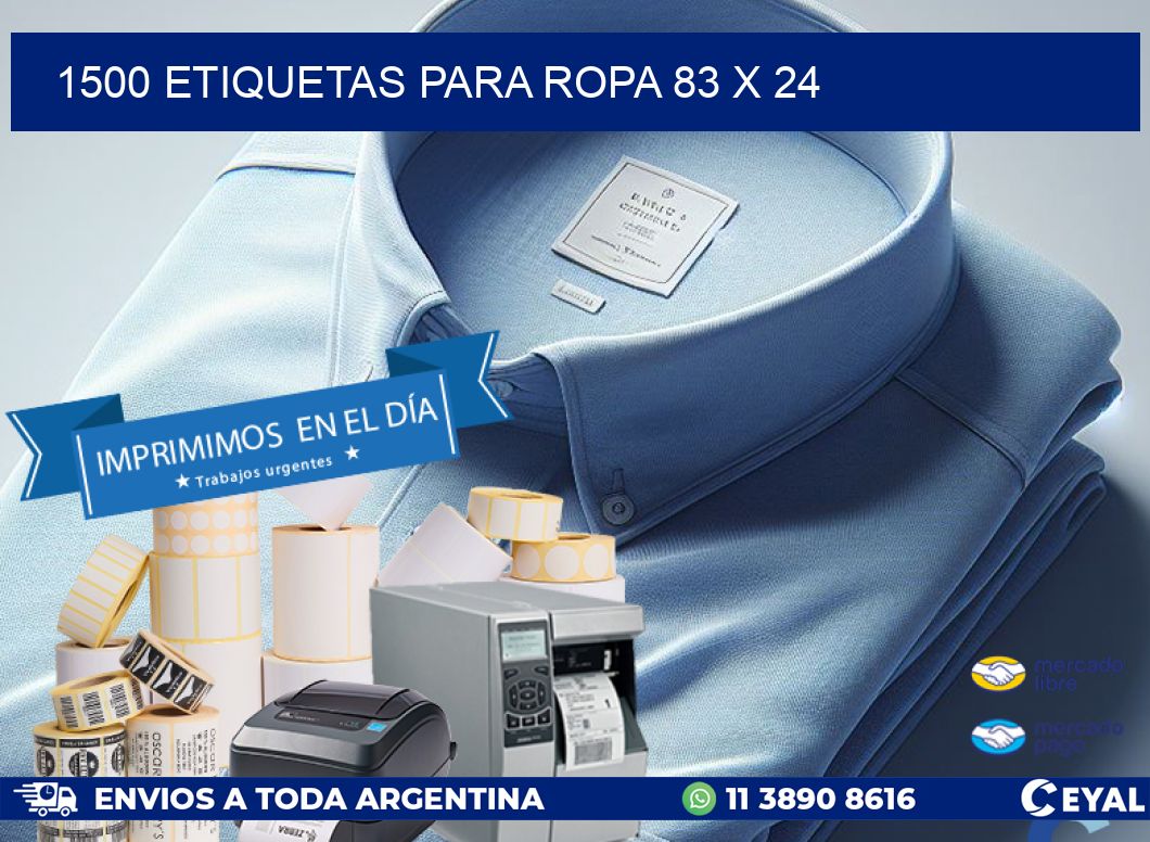 1500 ETIQUETAS PARA ROPA 83 x 24