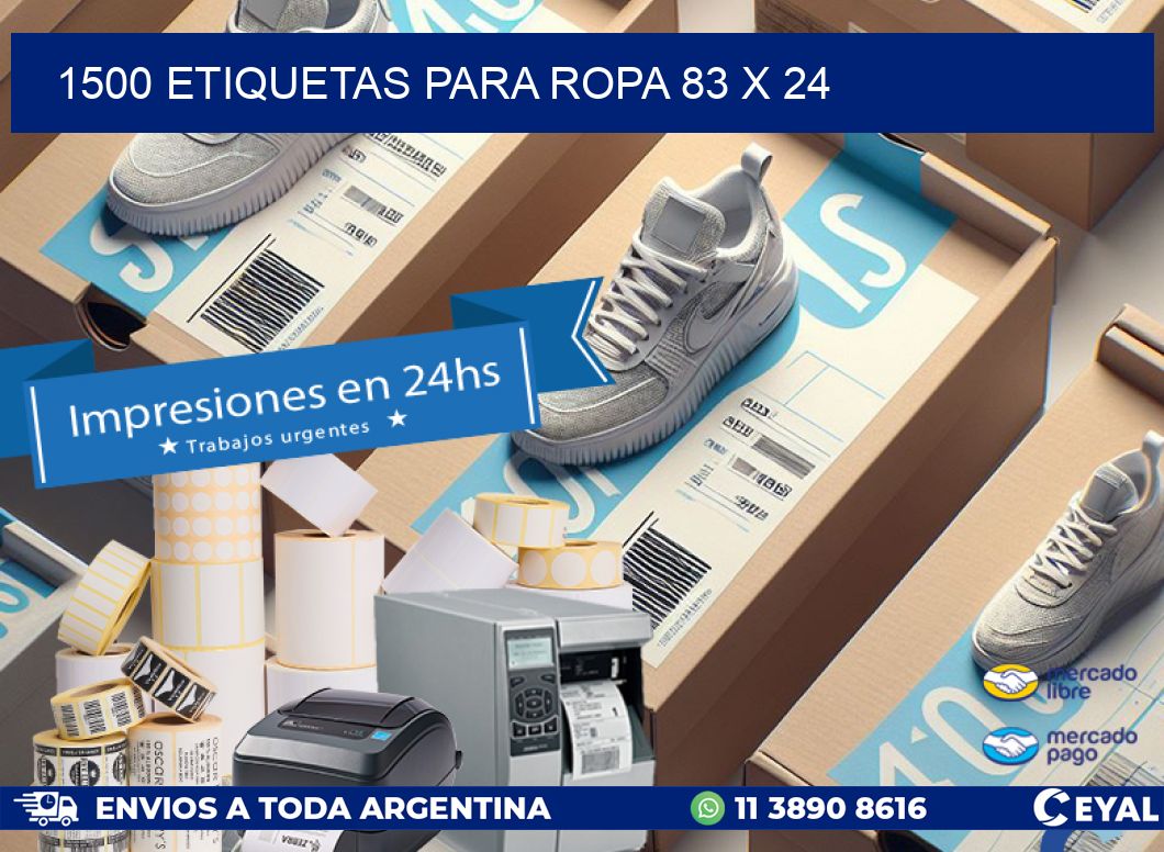 1500 ETIQUETAS PARA ROPA 83 x 24