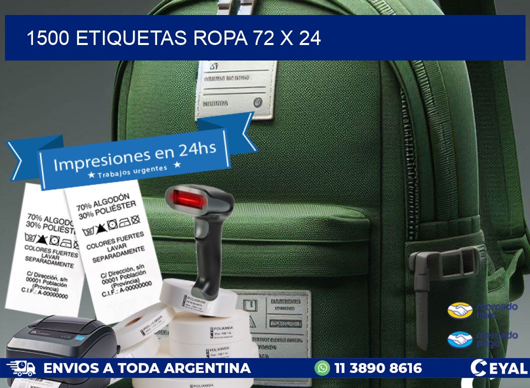 1500 ETIQUETAS ROPA 72 x 24