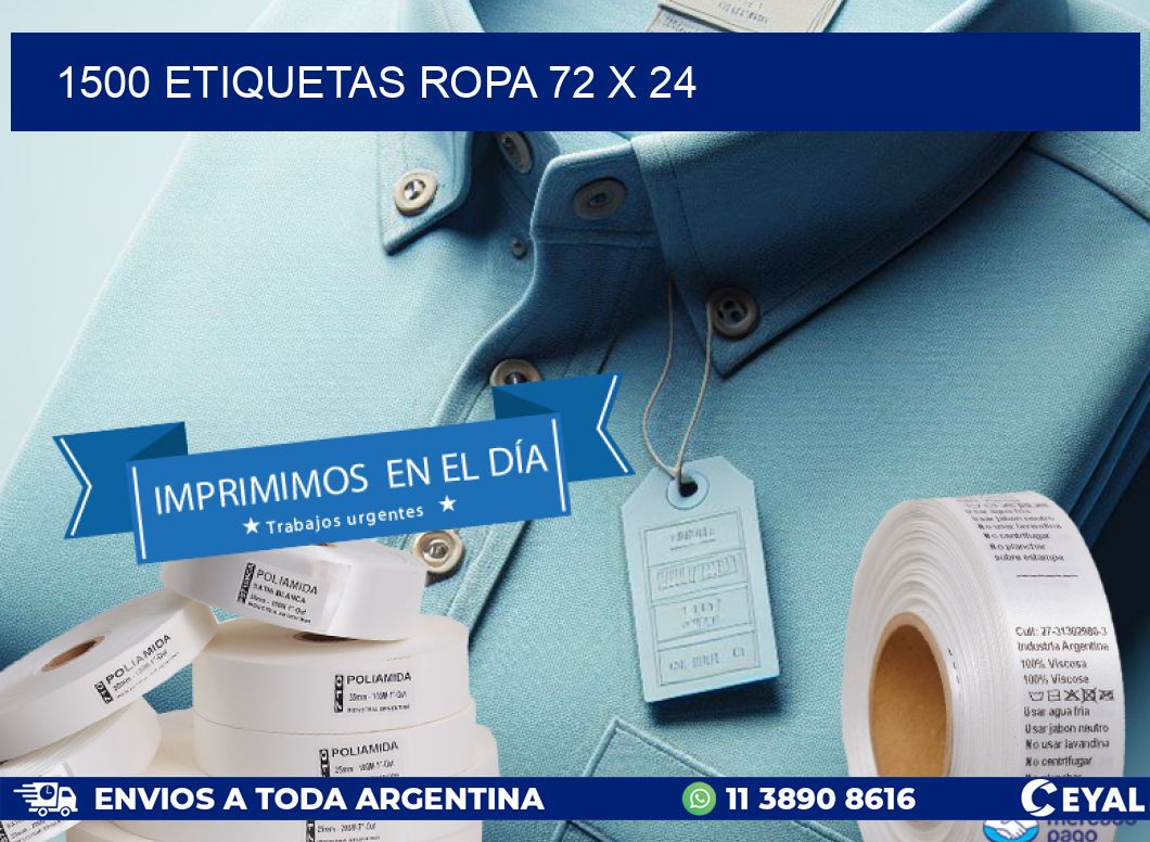 1500 ETIQUETAS ROPA 72 x 24