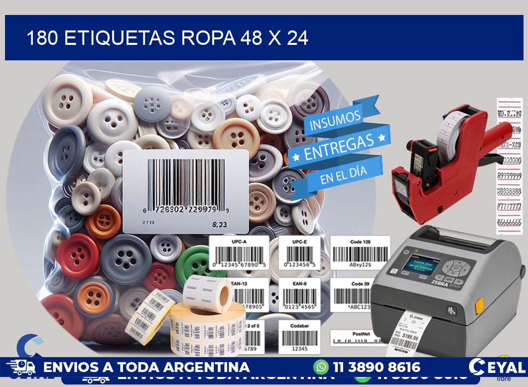 180 ETIQUETAS ROPA 48 x 24
