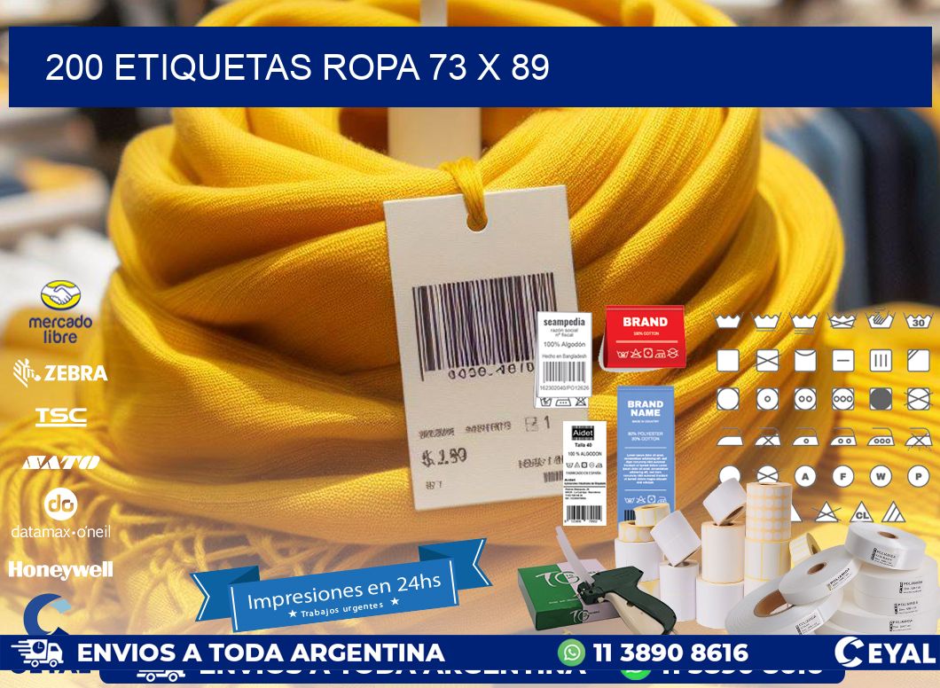 200 ETIQUETAS ROPA 73 x 89