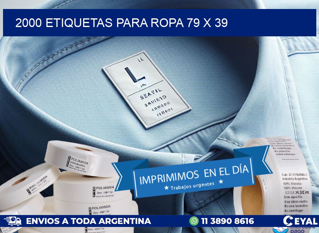 2000 ETIQUETAS PARA ROPA 79 x 39