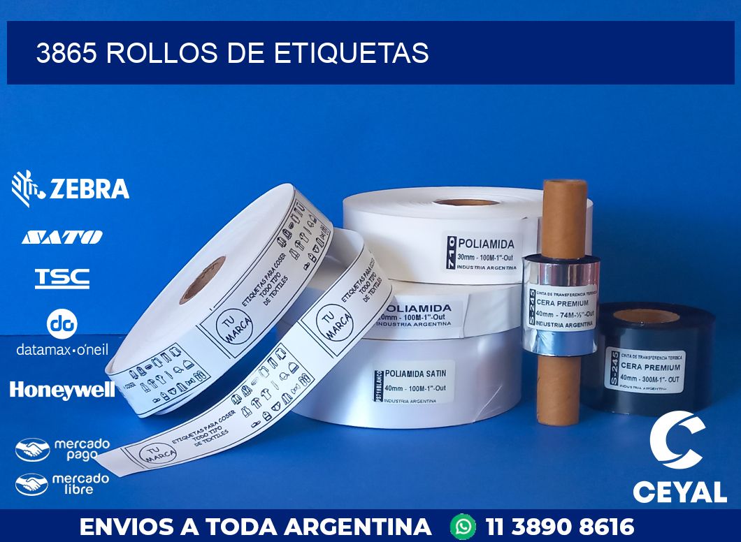3865 ROLLOS DE ETIQUETAS