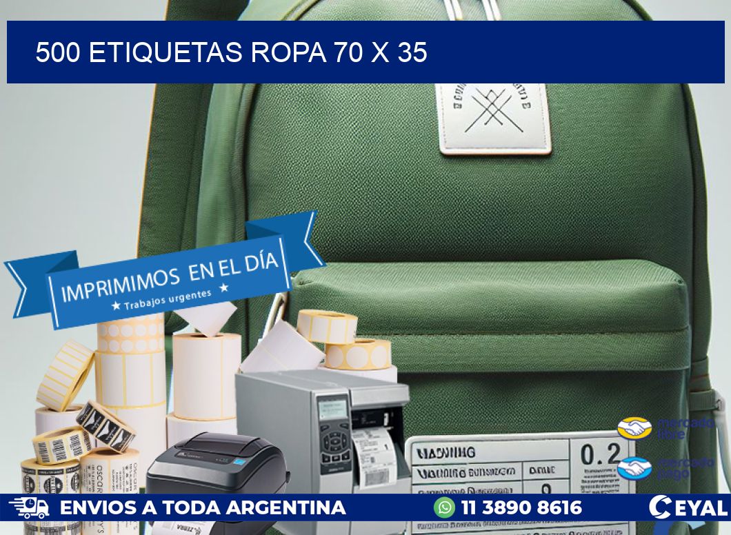500 ETIQUETAS ROPA 70 x 35