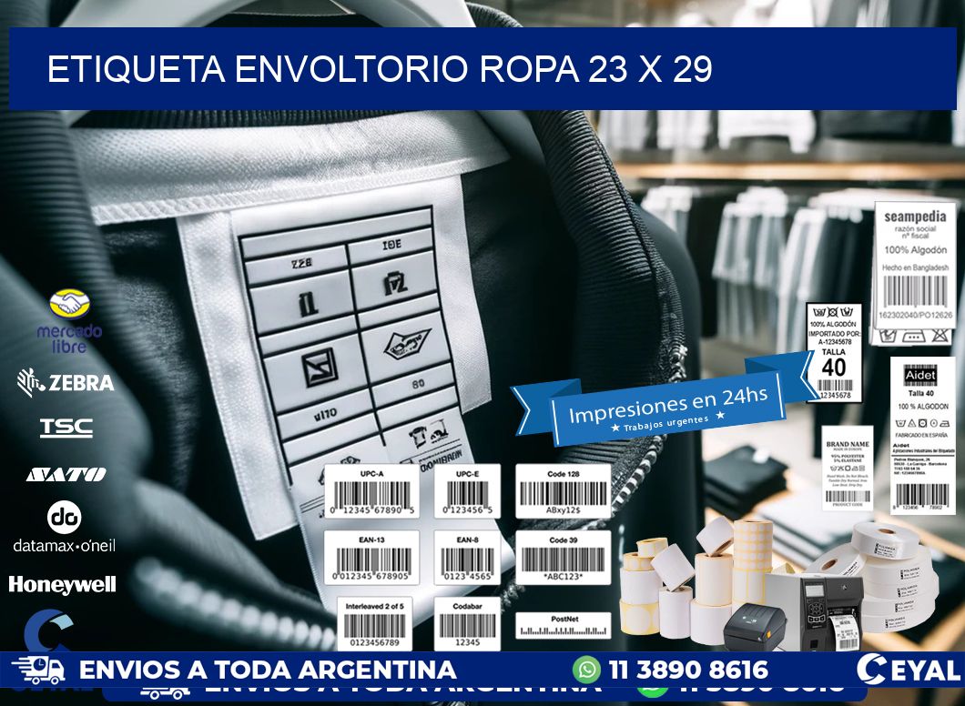 ETIQUETA ENVOLTORIO ROPA 23 x 29