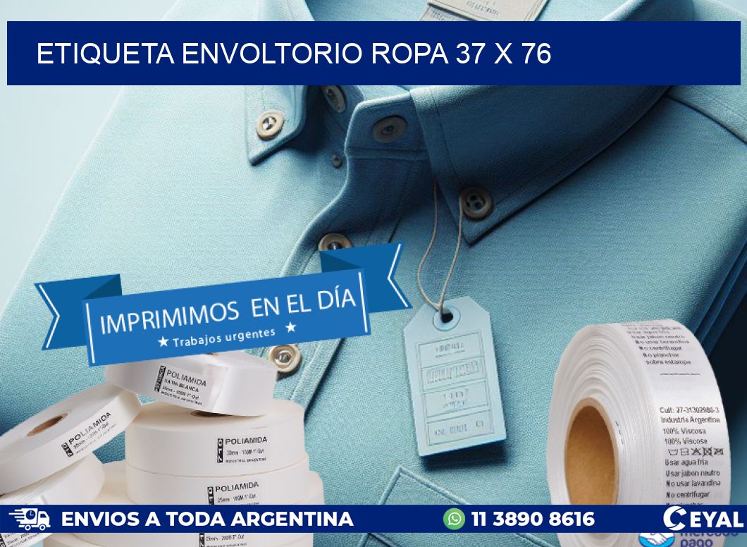 ETIQUETA ENVOLTORIO ROPA 37 x 76