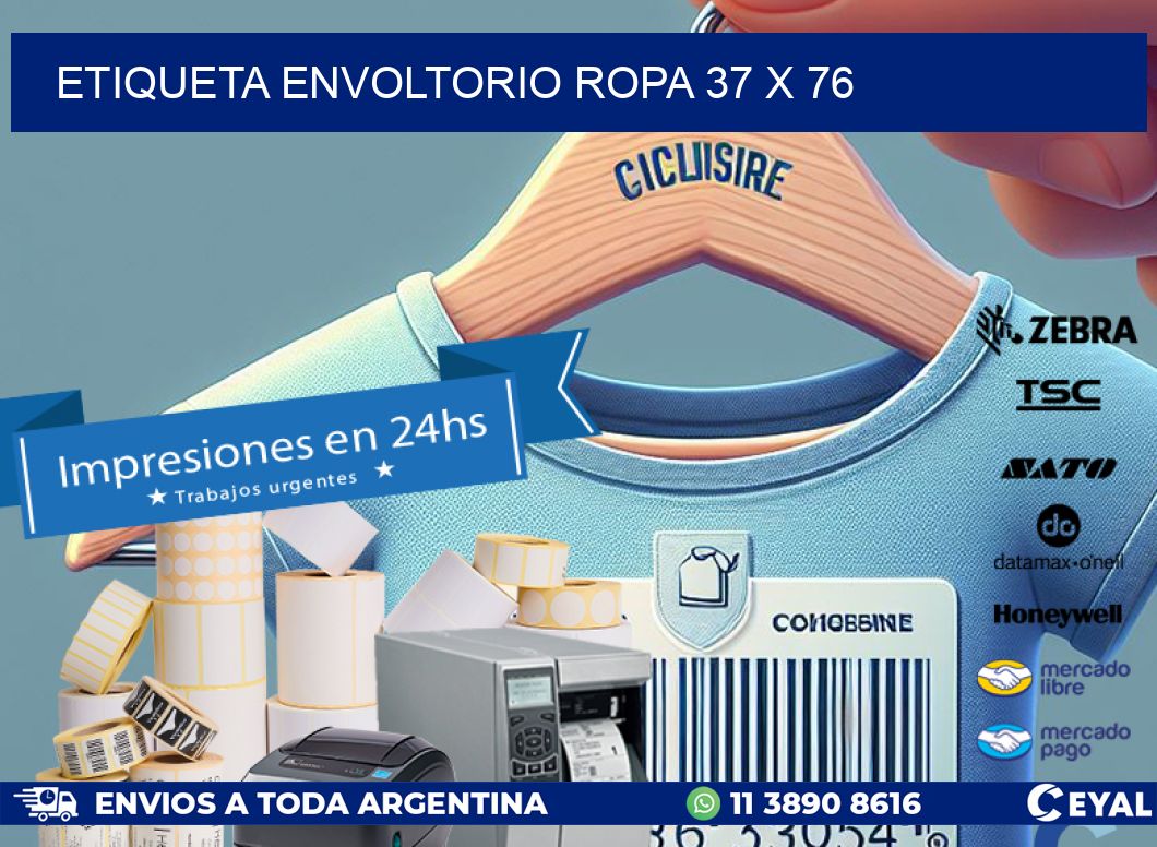 ETIQUETA ENVOLTORIO ROPA 37 x 76