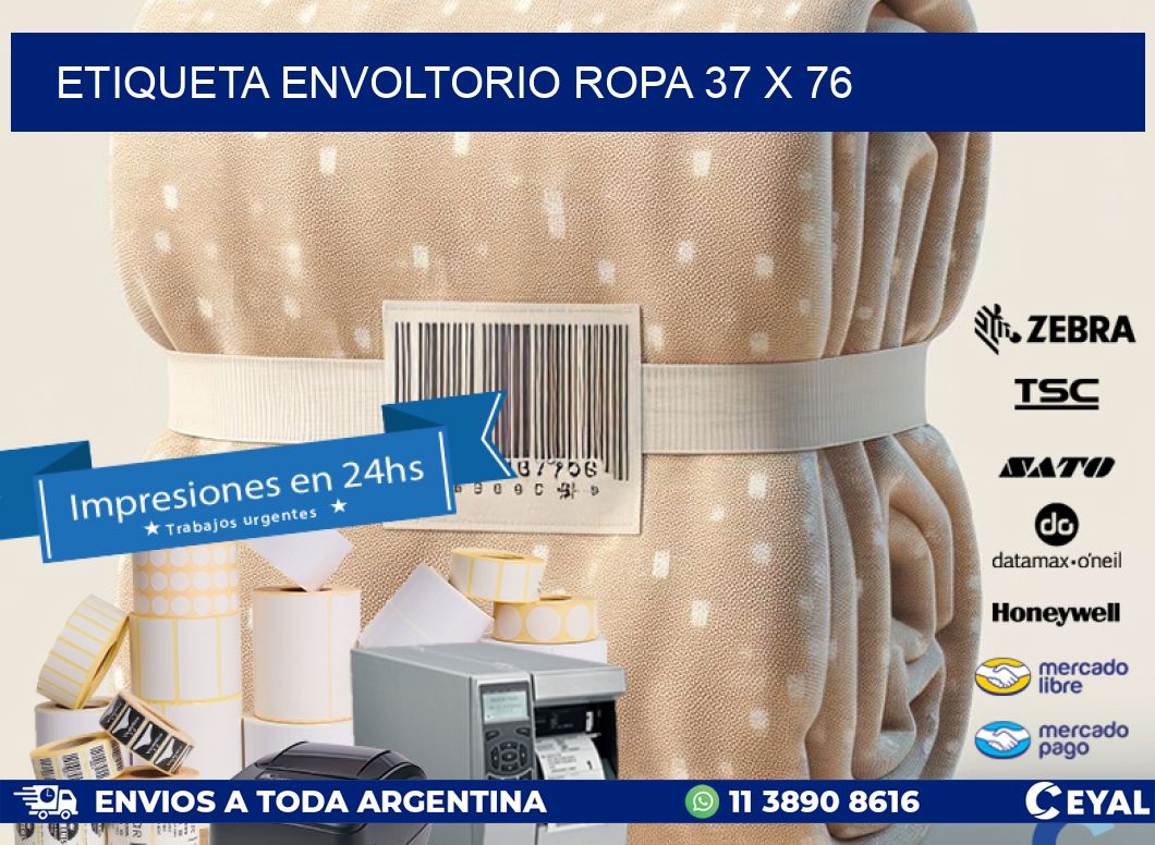 ETIQUETA ENVOLTORIO ROPA 37 x 76