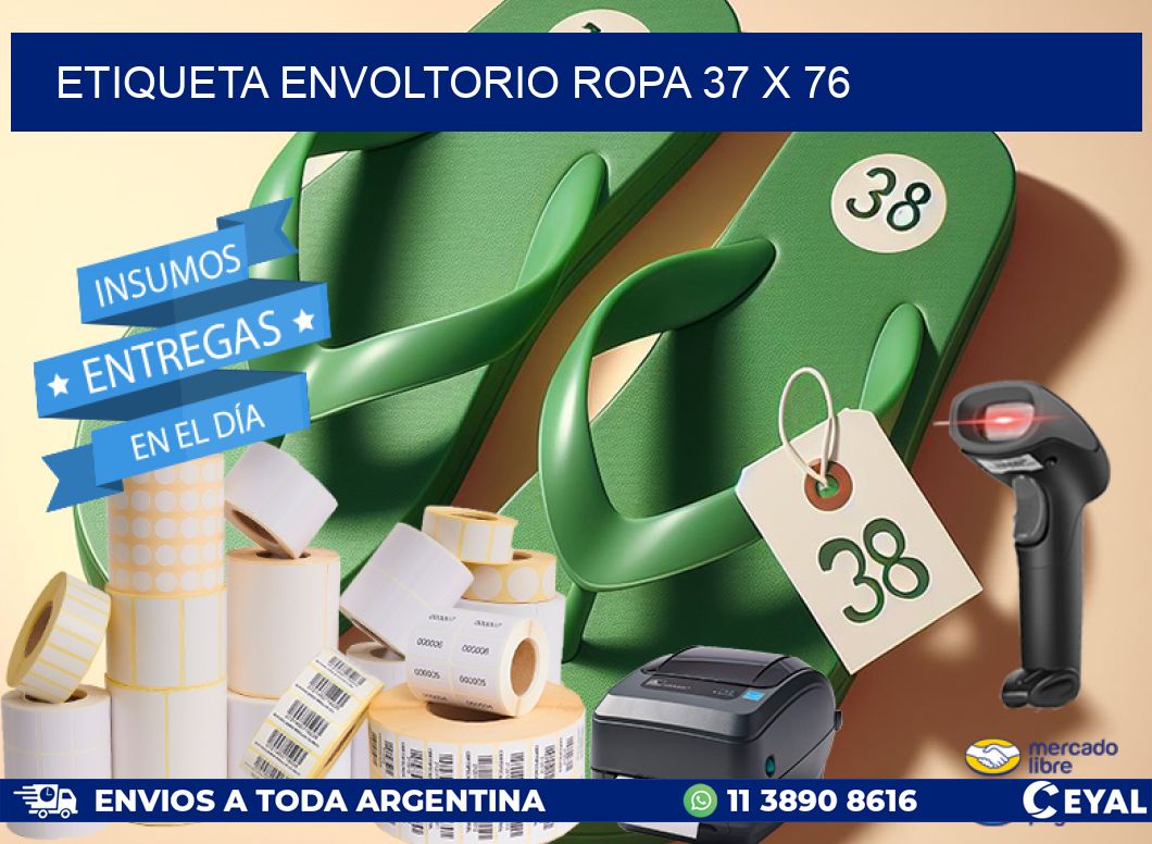ETIQUETA ENVOLTORIO ROPA 37 x 76