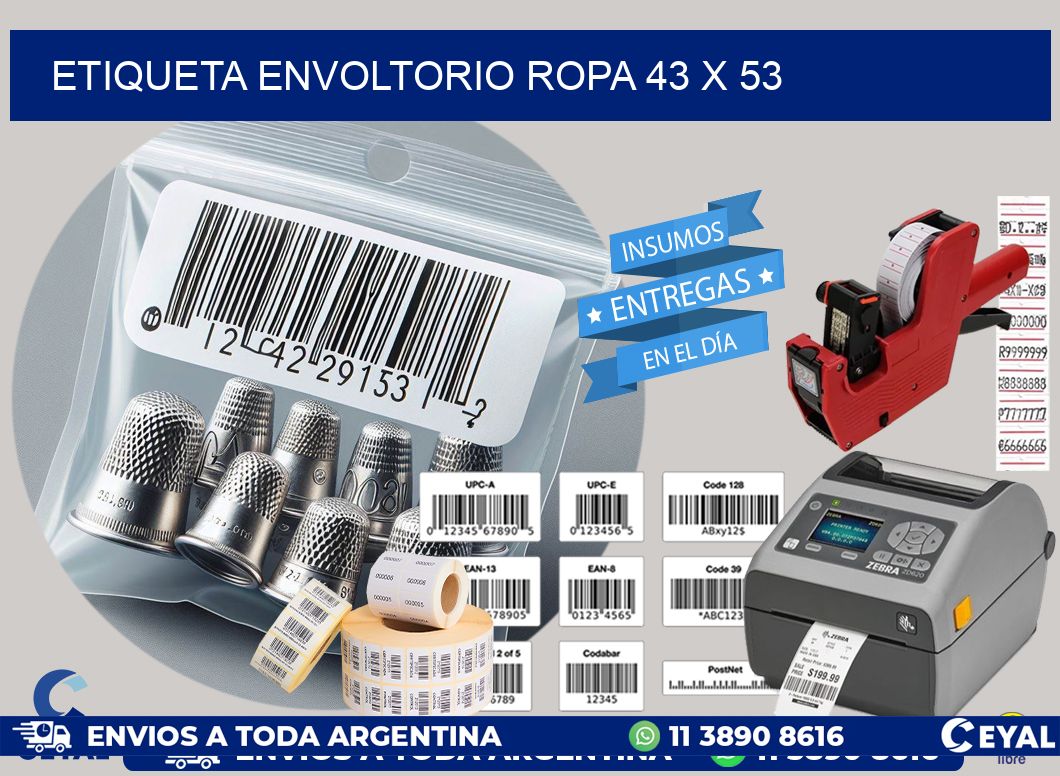 ETIQUETA ENVOLTORIO ROPA 43 x 53