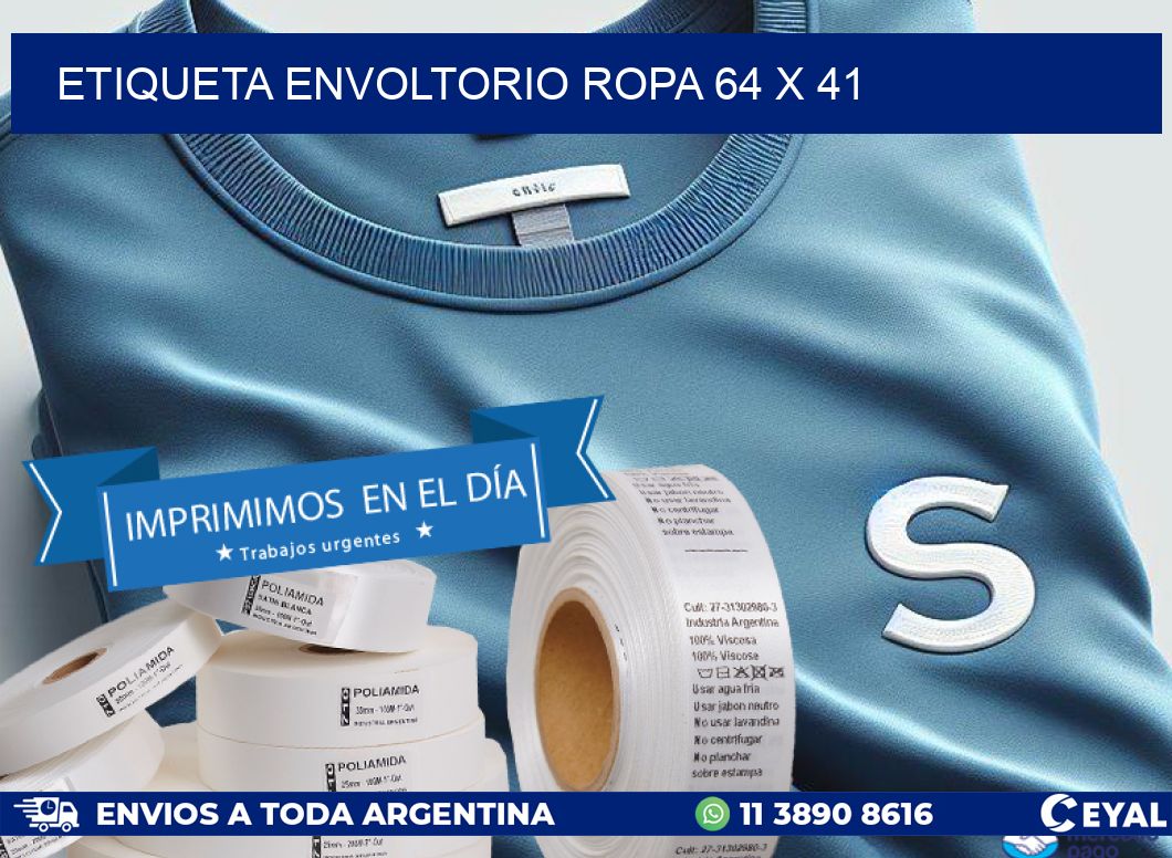 ETIQUETA ENVOLTORIO ROPA 64 x 41
