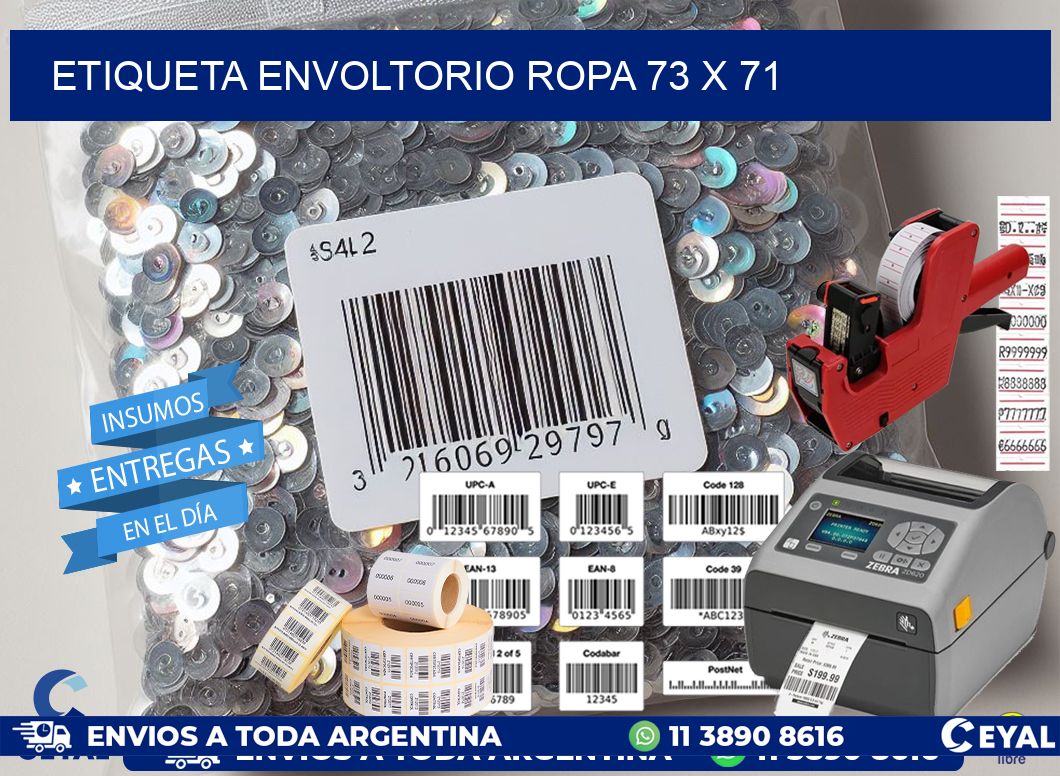 ETIQUETA ENVOLTORIO ROPA 73 x 71
