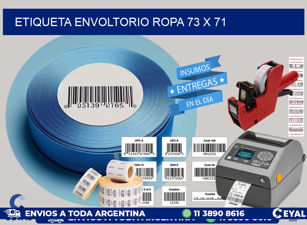 ETIQUETA ENVOLTORIO ROPA 73 x 71