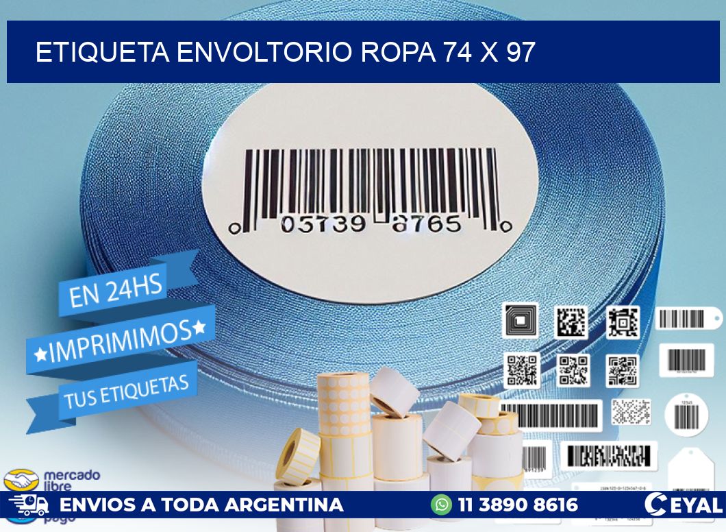 ETIQUETA ENVOLTORIO ROPA 74 x 97